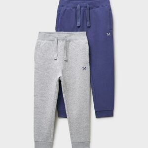 Cotton Blend Crossed Oars Joggers 2 Pack in Blue and Grey