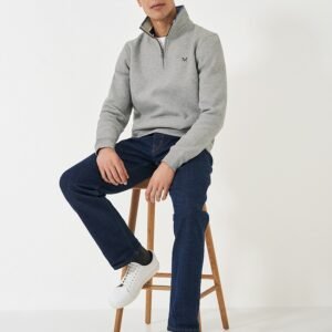 Classic Half Zip Jumper in Grey