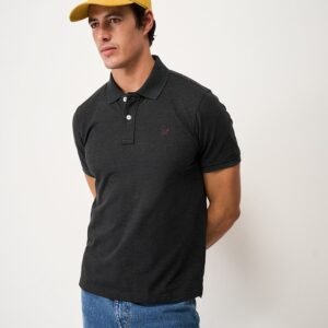 Classic Pique Polo in Charcoal