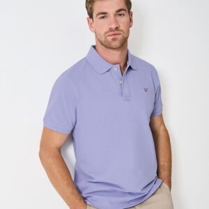 Classic Pique Polo Shirt in Purple Marl