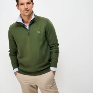 Classic Cotton-Mix Half-Zip Sweatshirt in Forest Green