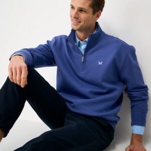 Pique Half Zip Sweatshirt in Blue