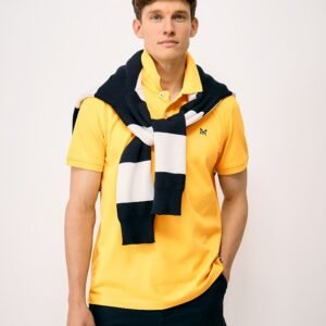 Classic Piqué Polo Shirt in Deep Yellow