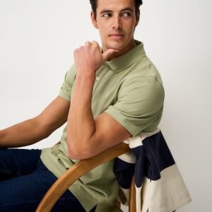 Classic Cotton Piqué Polo Shirt in Tea Green