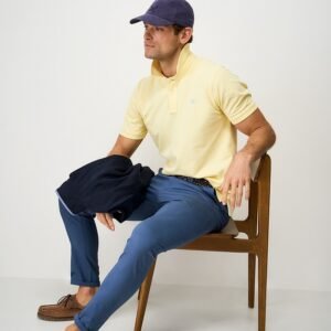 Classic Cotton Piqué Polo Shirt in Yellow