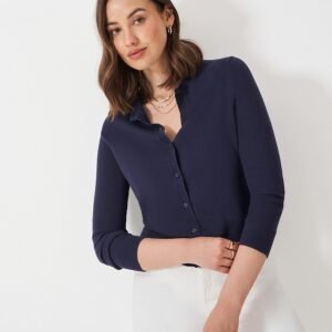 Crew Cardigan in Navy