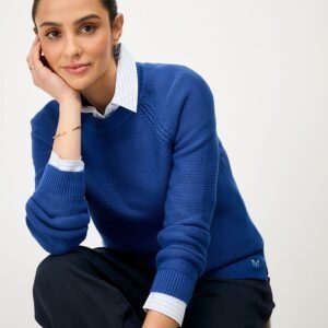Cotton Stitch Jumper in Blue