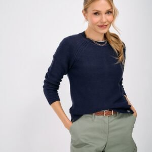 Cotton Stitch Jumper in Navy