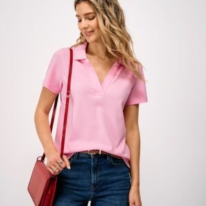 Modal Blend Stretch Polo in Pink