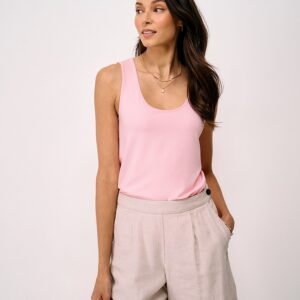 Scooped Modal Vest in Pink