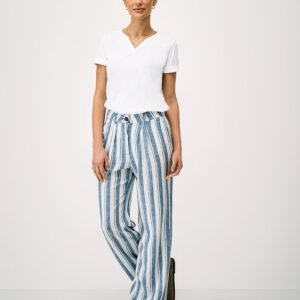 Notch Neck Cotton T-Shirt in White